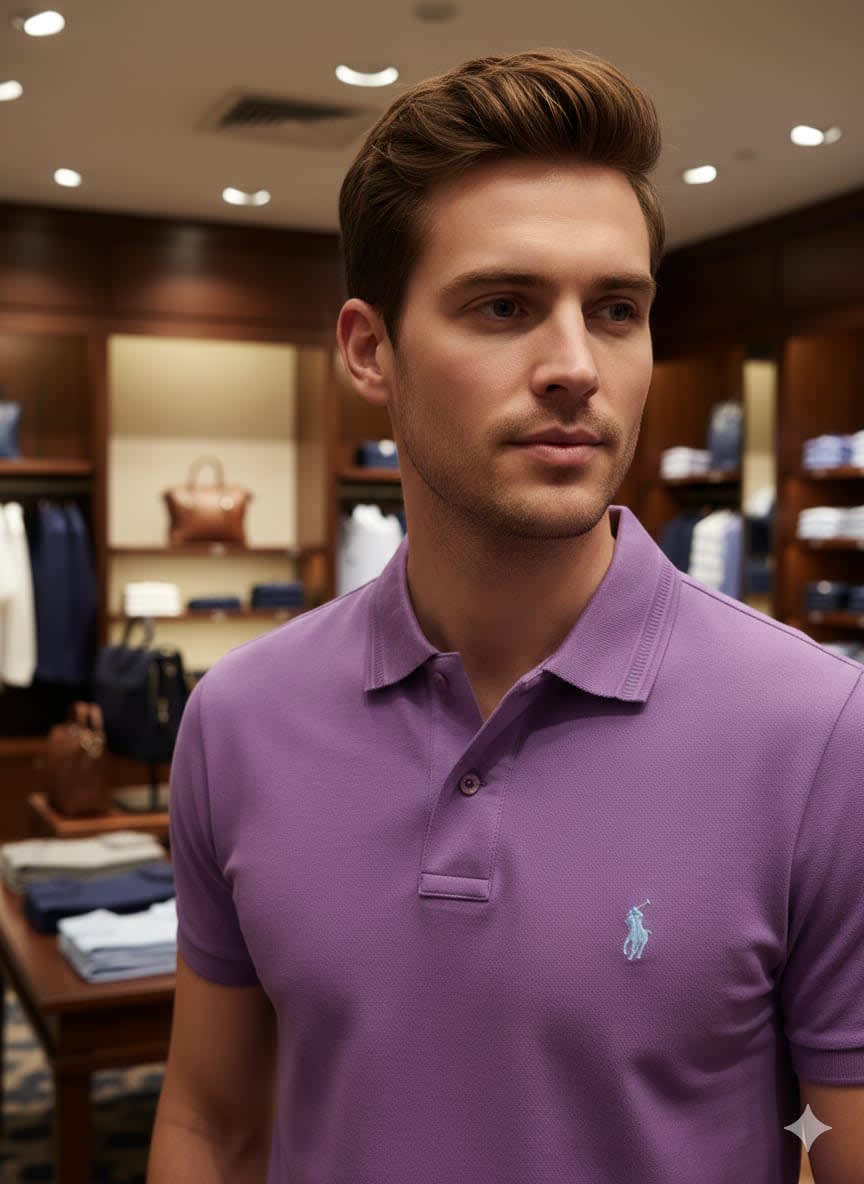 Ralph Lauren Purple Premium Collar T-shirt-1