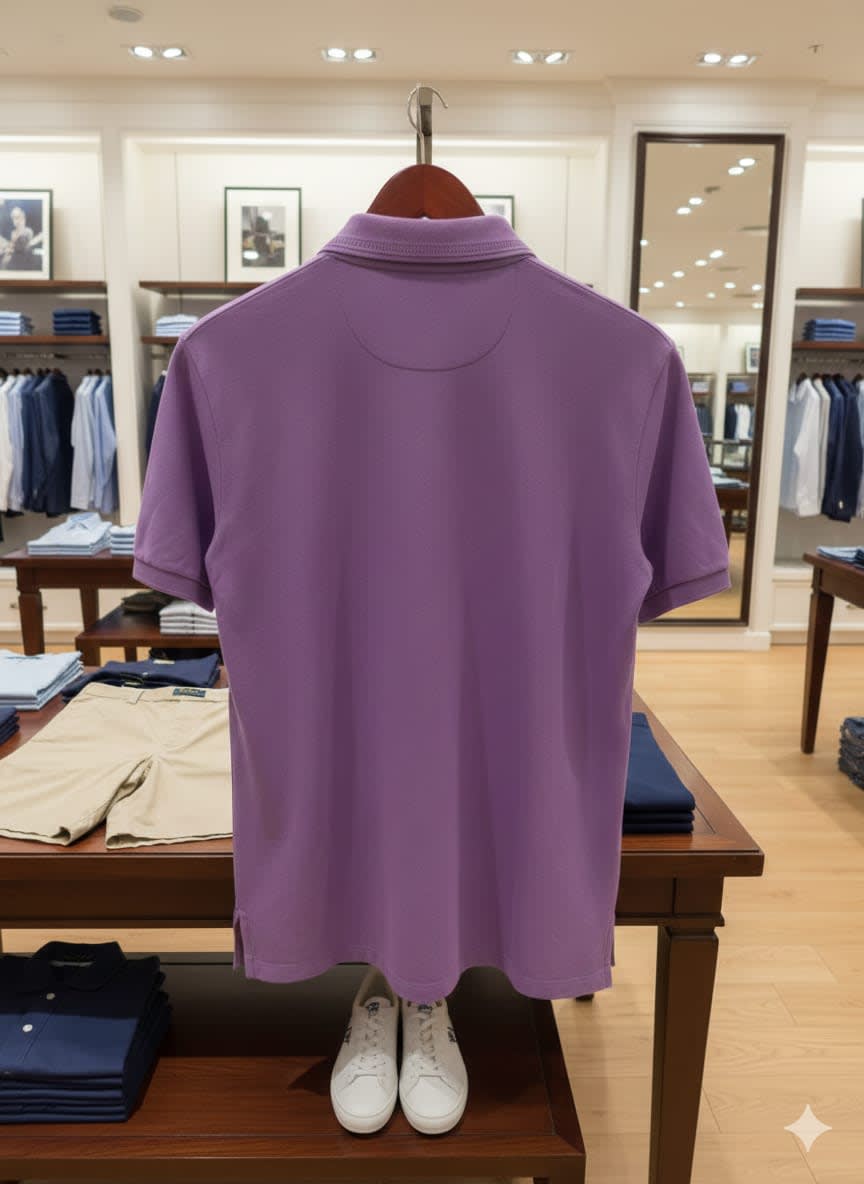 Ralph Lauren Purple Premium Collar T-shirt-2