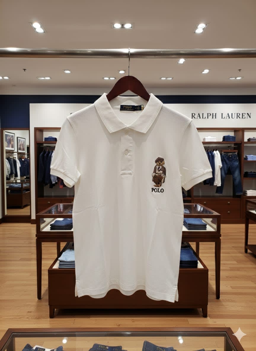 Ralph Lauren White Premium Collar T-shirt-0