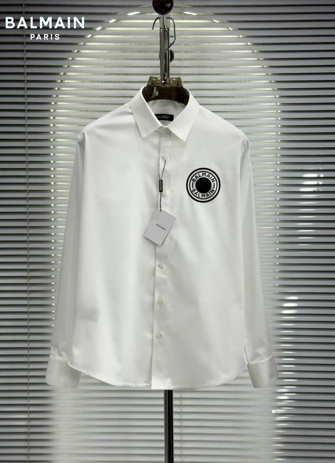 Balmain Embroidered White Premium Cotton Shirt-0