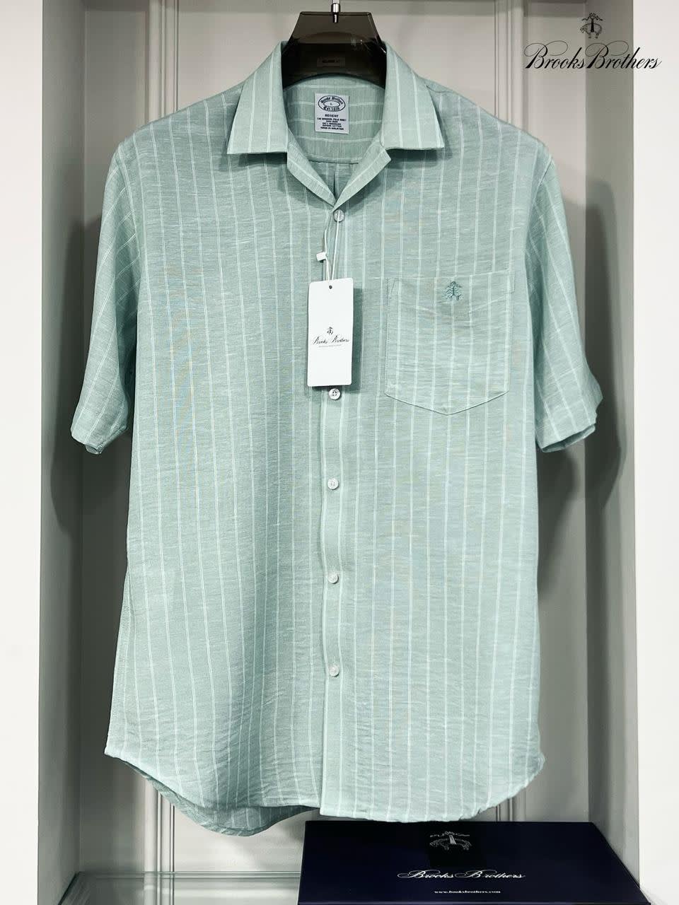 Brooks Brothers Green Premium Cotton Shirt-0