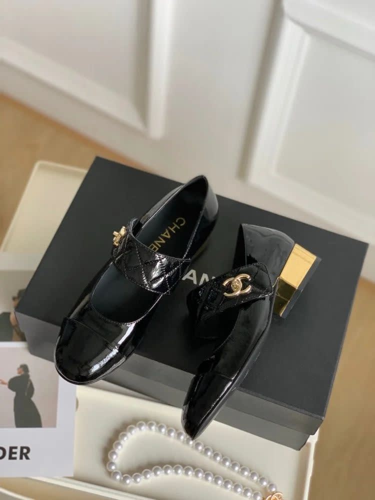 Chanel Black Premium Quality Women's Flat Ballerina Sandals-1