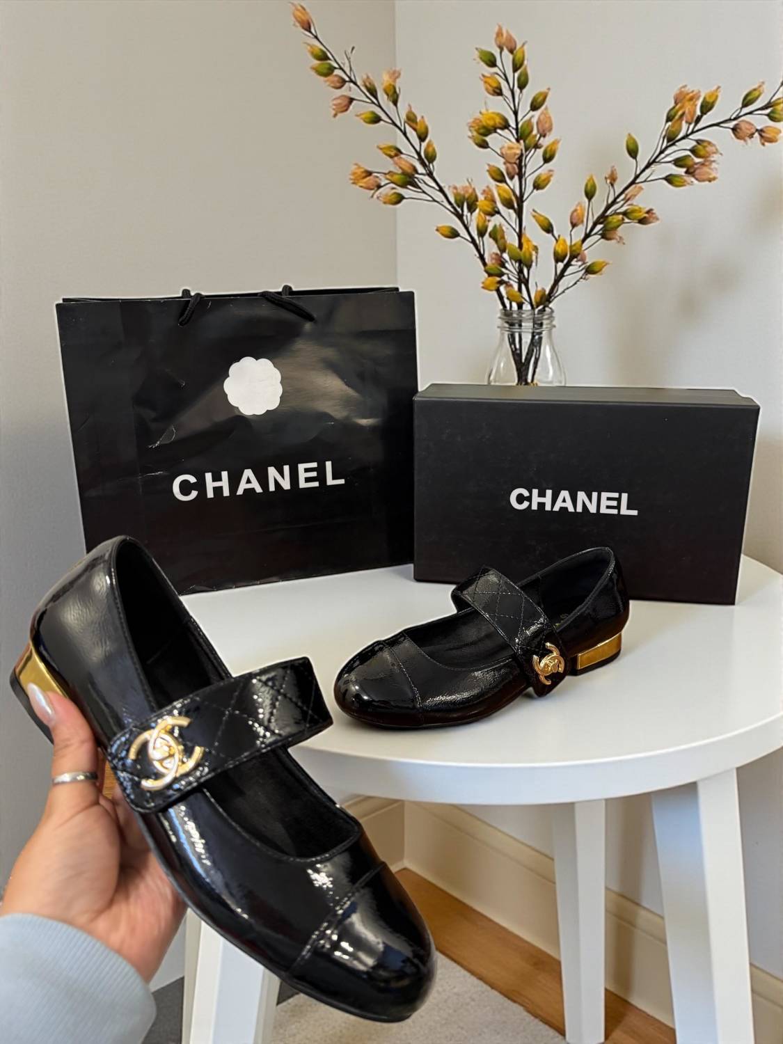 Chanel Black Premium Quality Women's Flat Ballerina Sandals-0