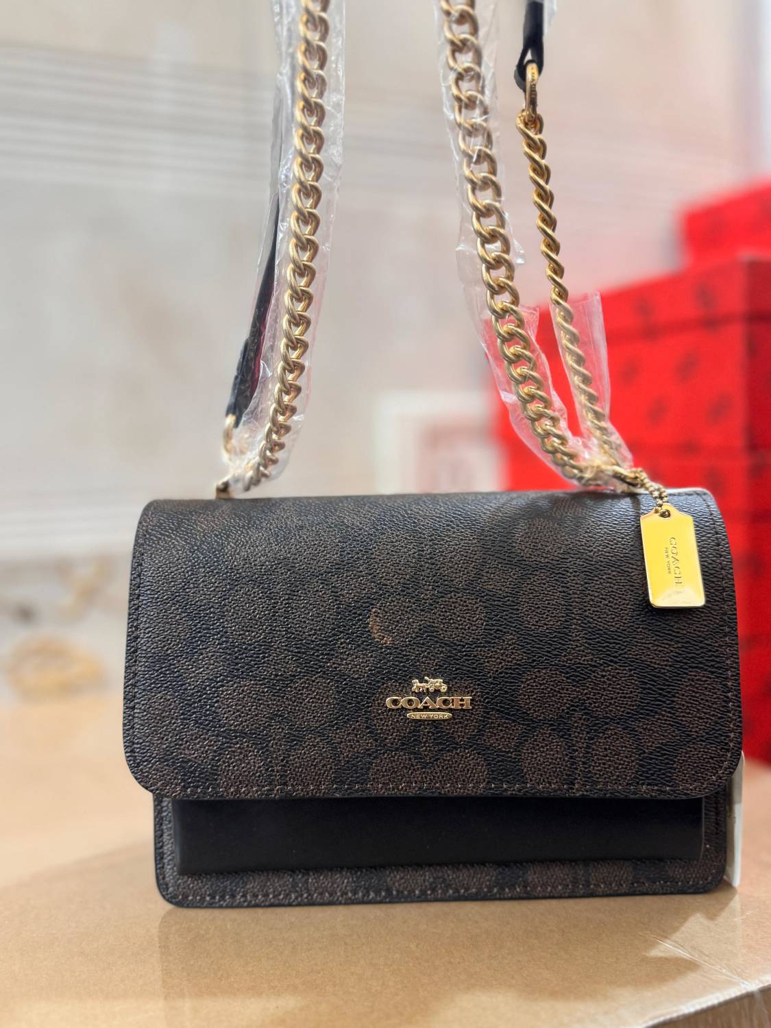 Coach Klare Town Dark Brown Tote Bag-0