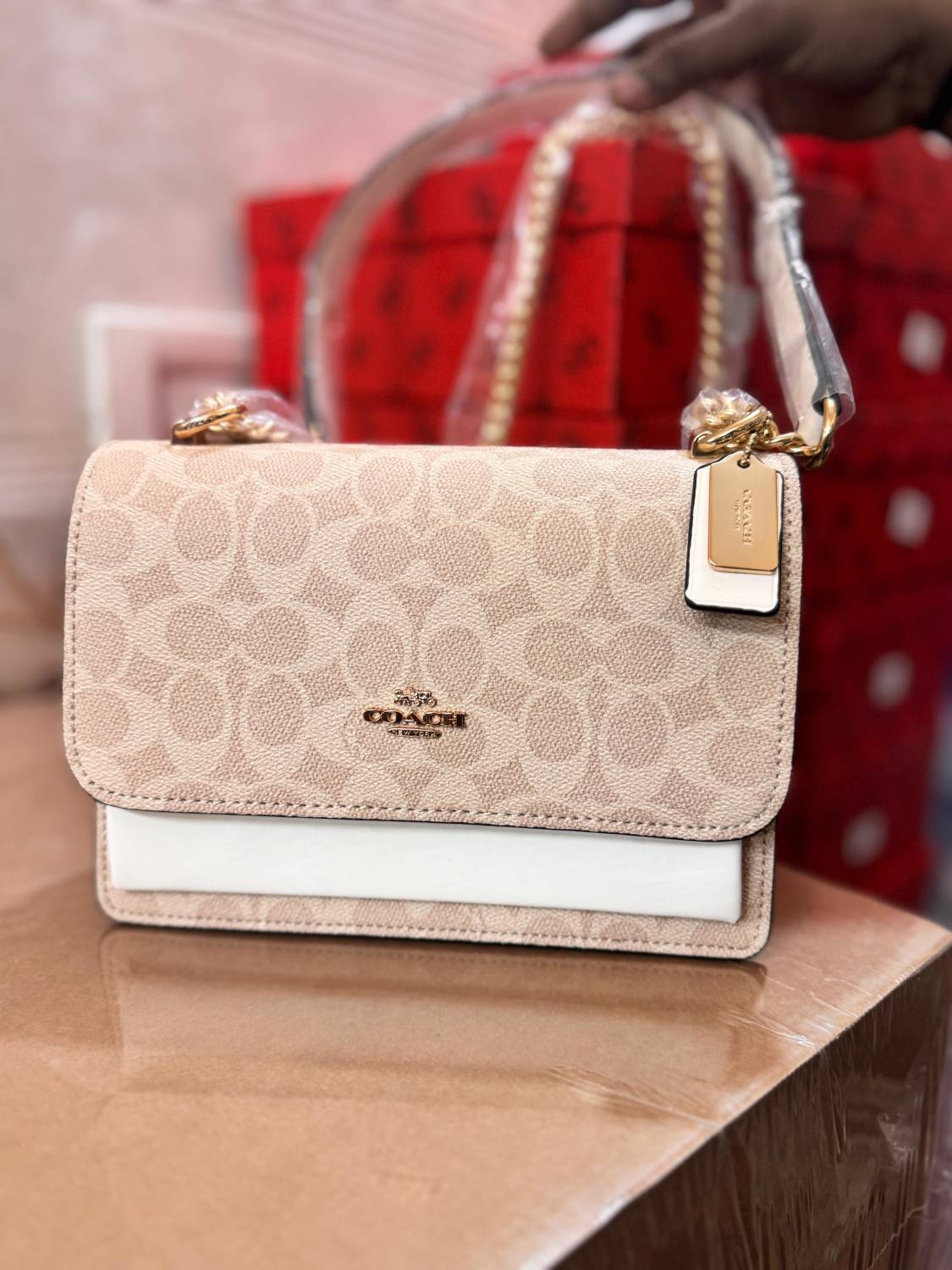 Coach Klare Town Beige Tote Bag-0