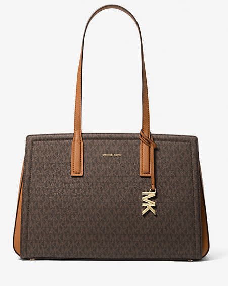 Michael Kors Logo Voyager Brown Tote Bag-0