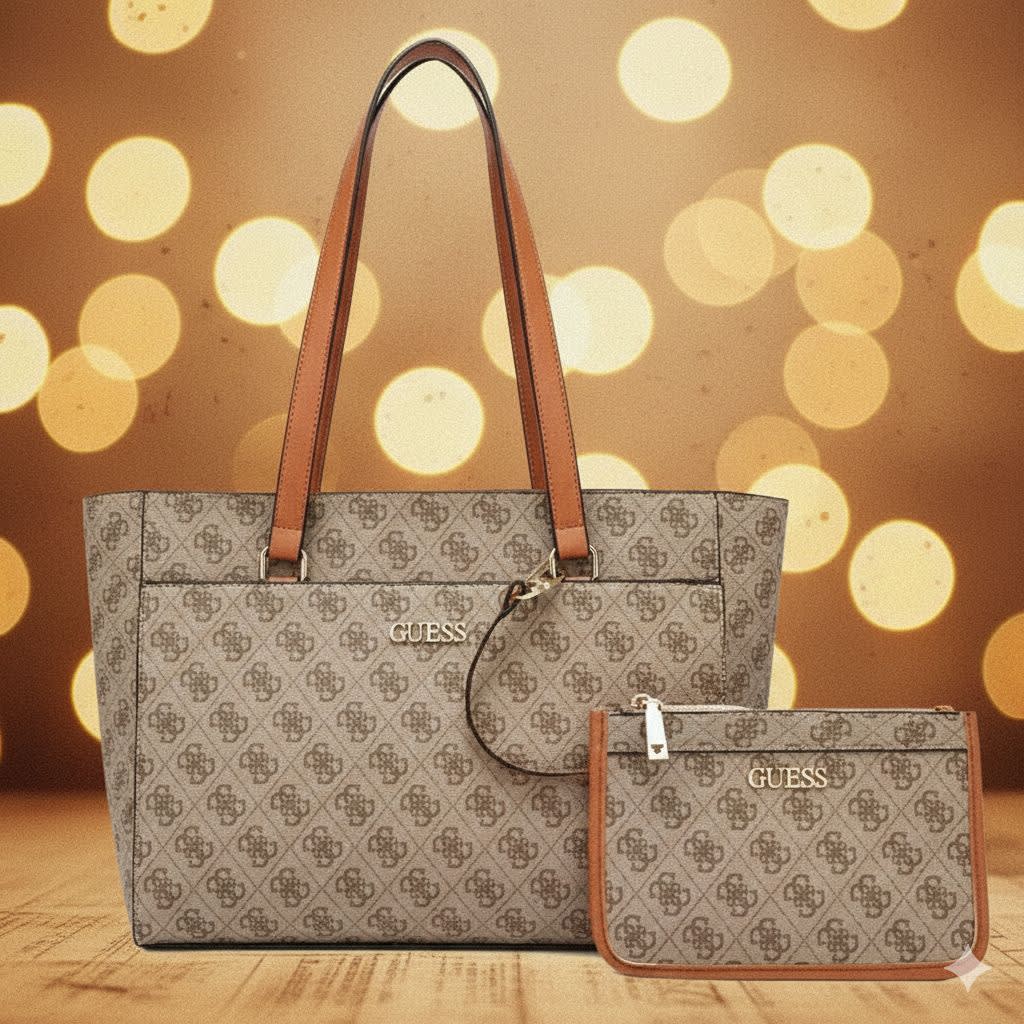 Guess Cocoa Delphine Beige Shoulder Bag-0