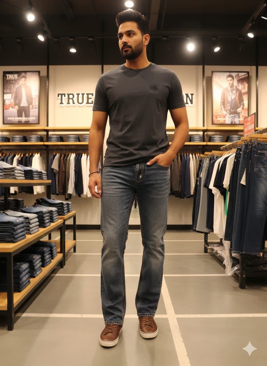 True Religion Light Blue Premium Quality Denim Jeans-2