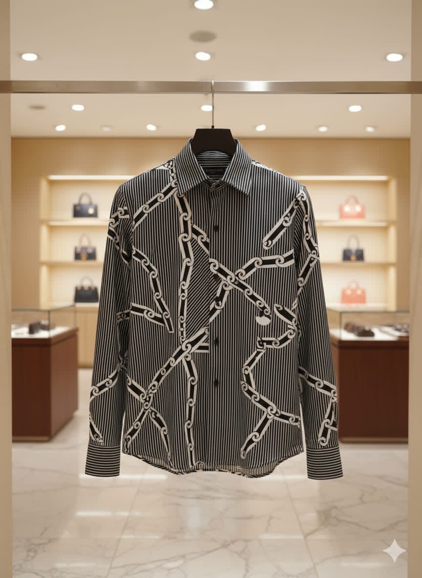 Louis Vuitton Monogram Black Premium Cotton Shirt-3