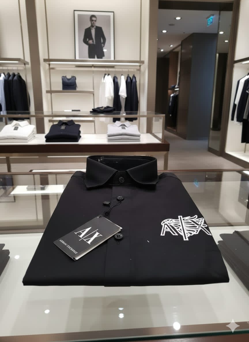 Armani Exchange Black Premium Quality Cotton Shirt-1