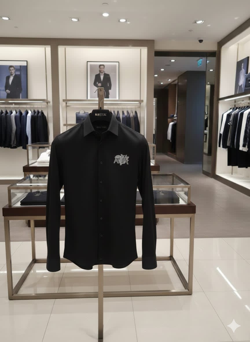 Armani Exchange Black Premium Quality Cotton Shirt-3