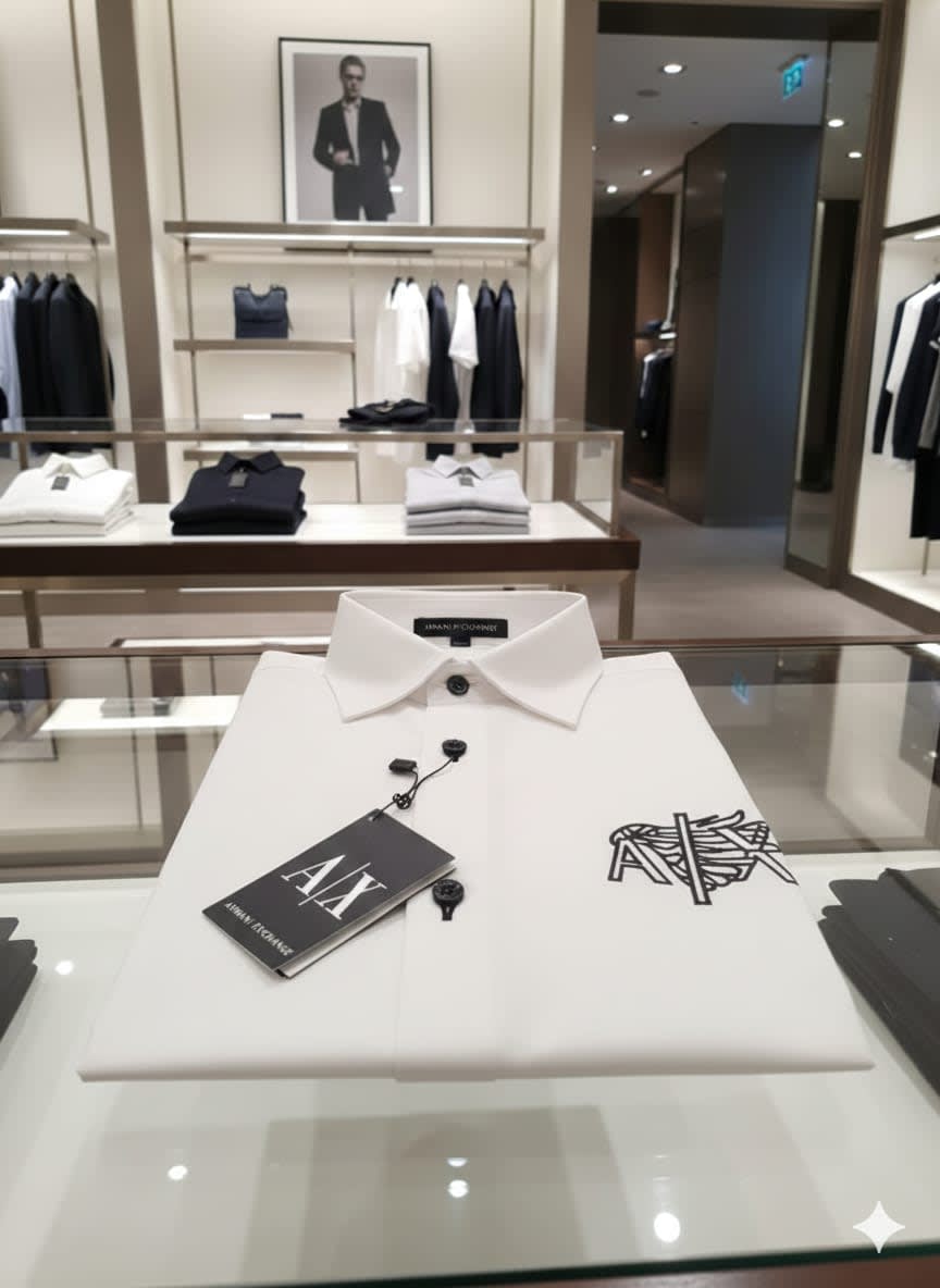 Armani Exchange White Premium Quality Cotton Shirt-2