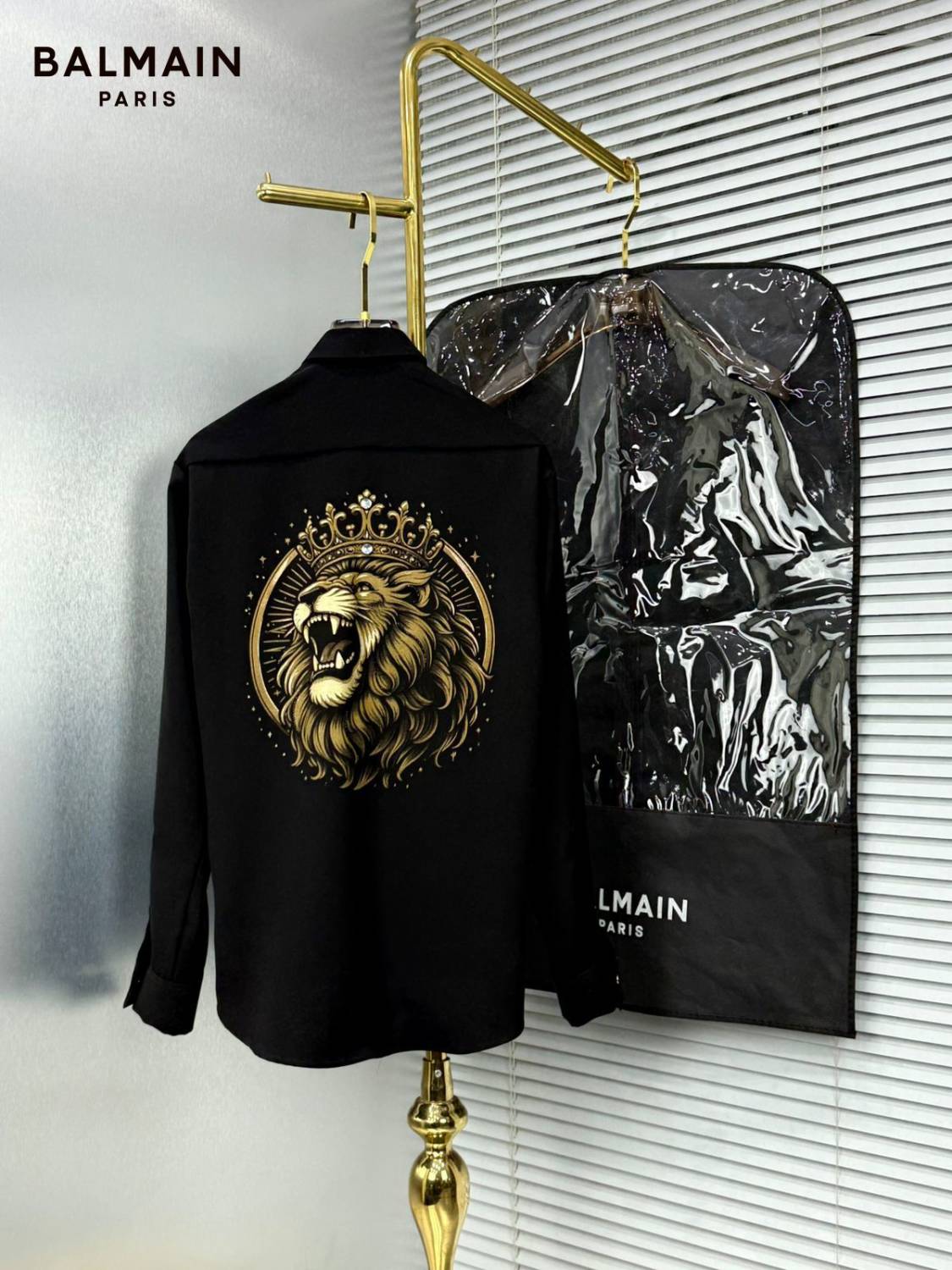 Balmain Embroidered Black Premium Cotton Shirt-1