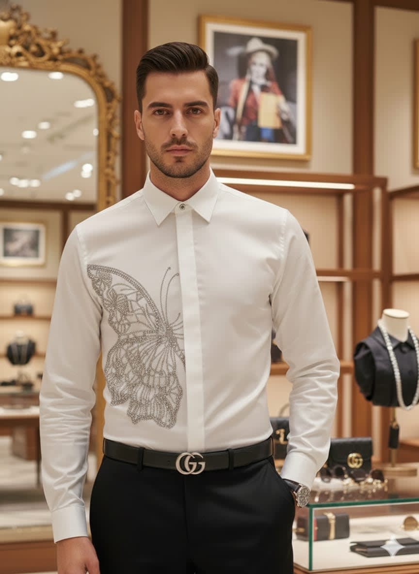 Gucci White Premium Quality Cotton Shirt-0