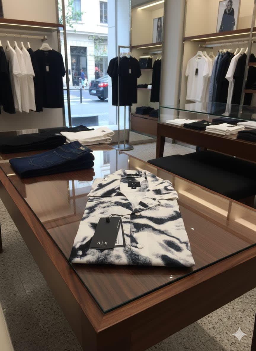 Armani Exchange Printed Premium Quality Short Sleeve Shirt-2