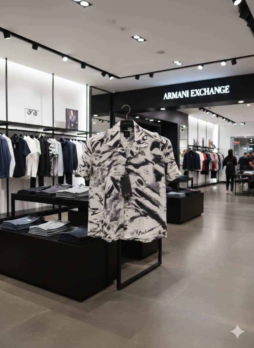 Armani Exchange Printed Premium Quality Short Sleeve Shirt-3