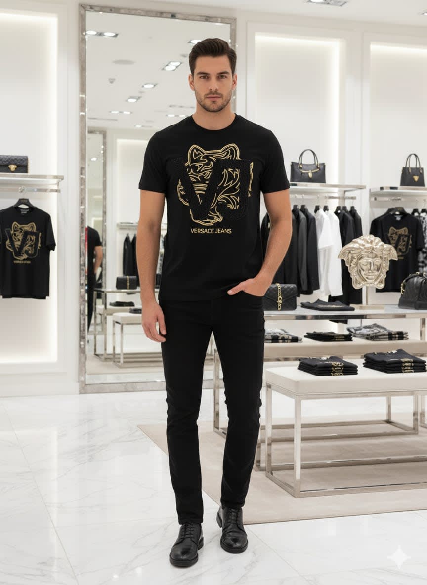 Versace Clubwear Black Premium Quality T-shirt-0
