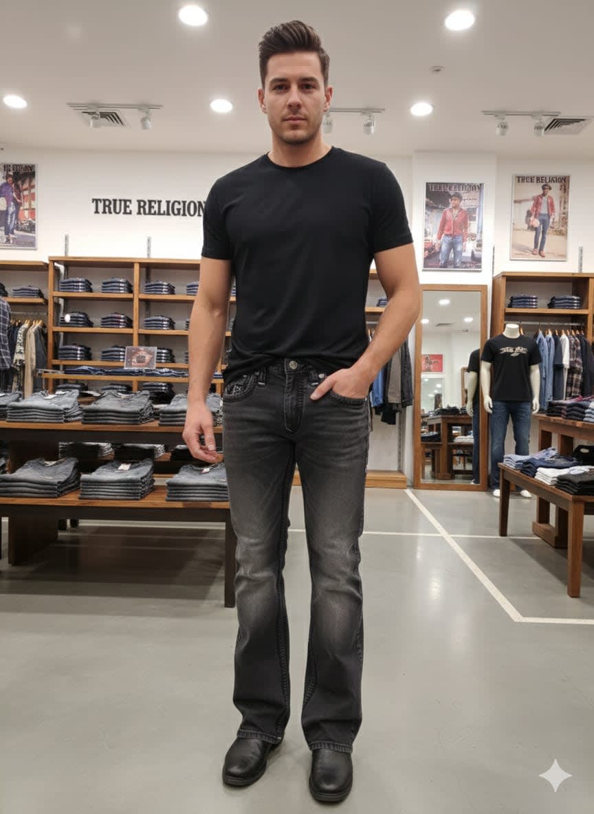 True Religion Black Premium Quality Denim Jeans-2