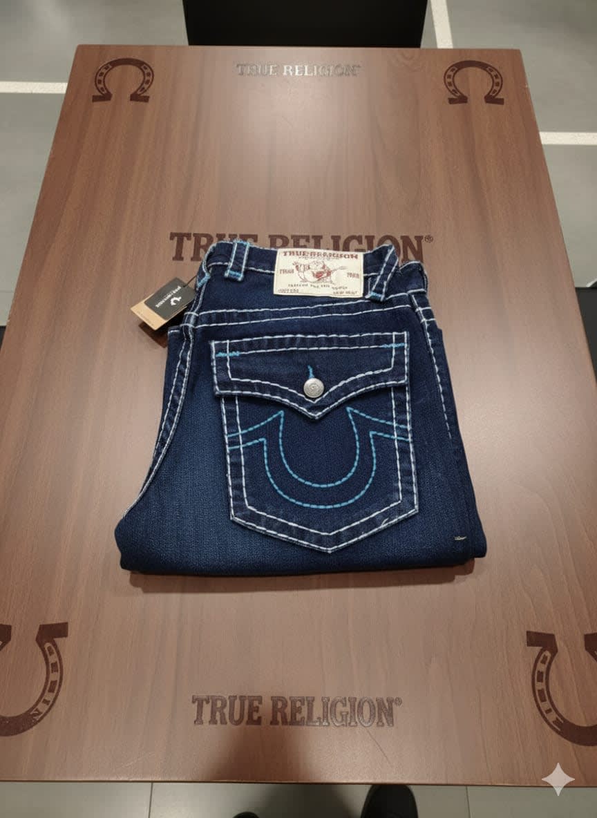 True Religion Dark Blue Premium Quality Denim Jeans-3