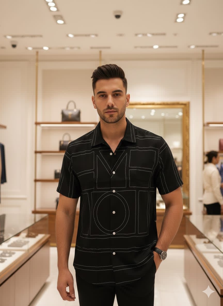 Gucci Printed Premium Quality Short Sleeve Shirt - Copy-1