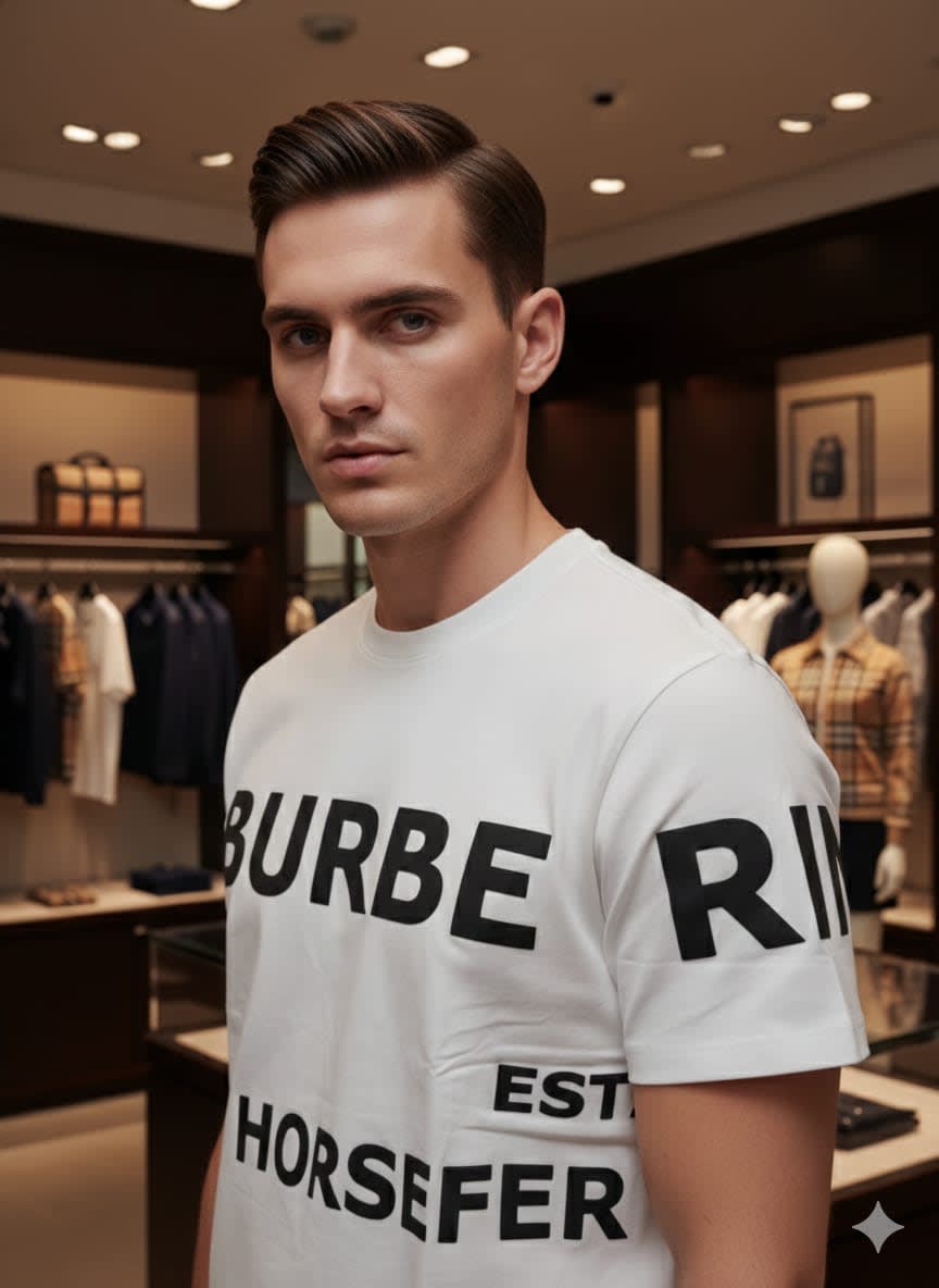 Burberry White Premium Exclusive Polo T-shirt-1