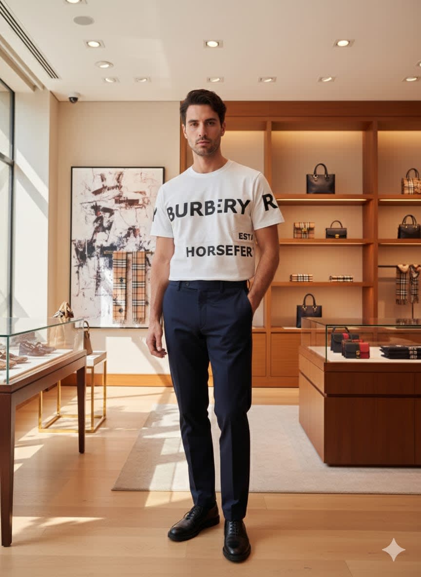 Burberry White Premium Exclusive Polo T-shirt-0