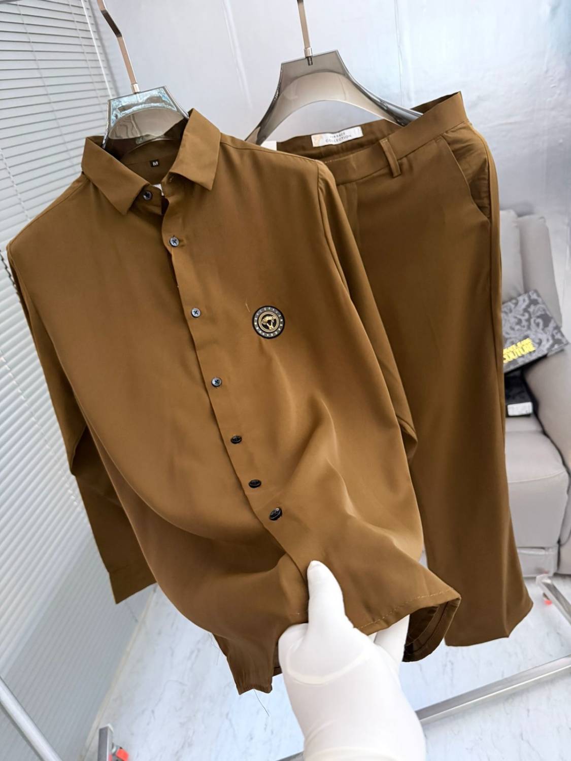 Versace Brown Premium Quality T-shirt & Trouser Combo-1