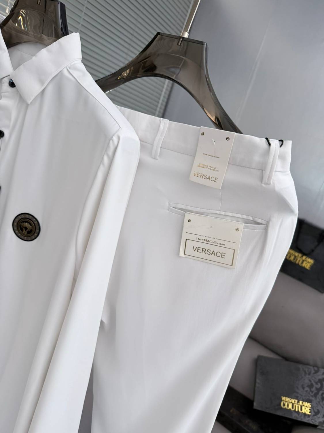 Versace White Premium Quality T-shirt & Trouser Combo-3