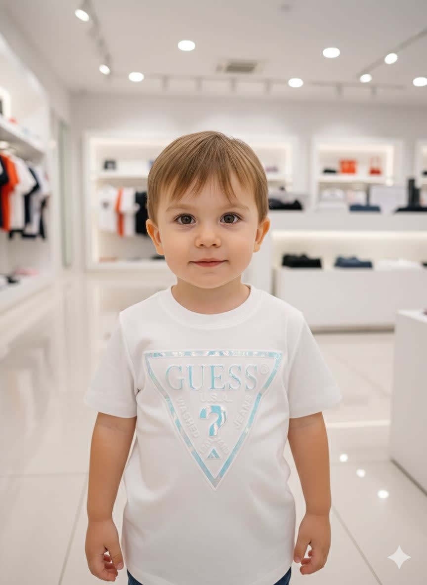 Guess White Kids Premium Quality T-shirt-0