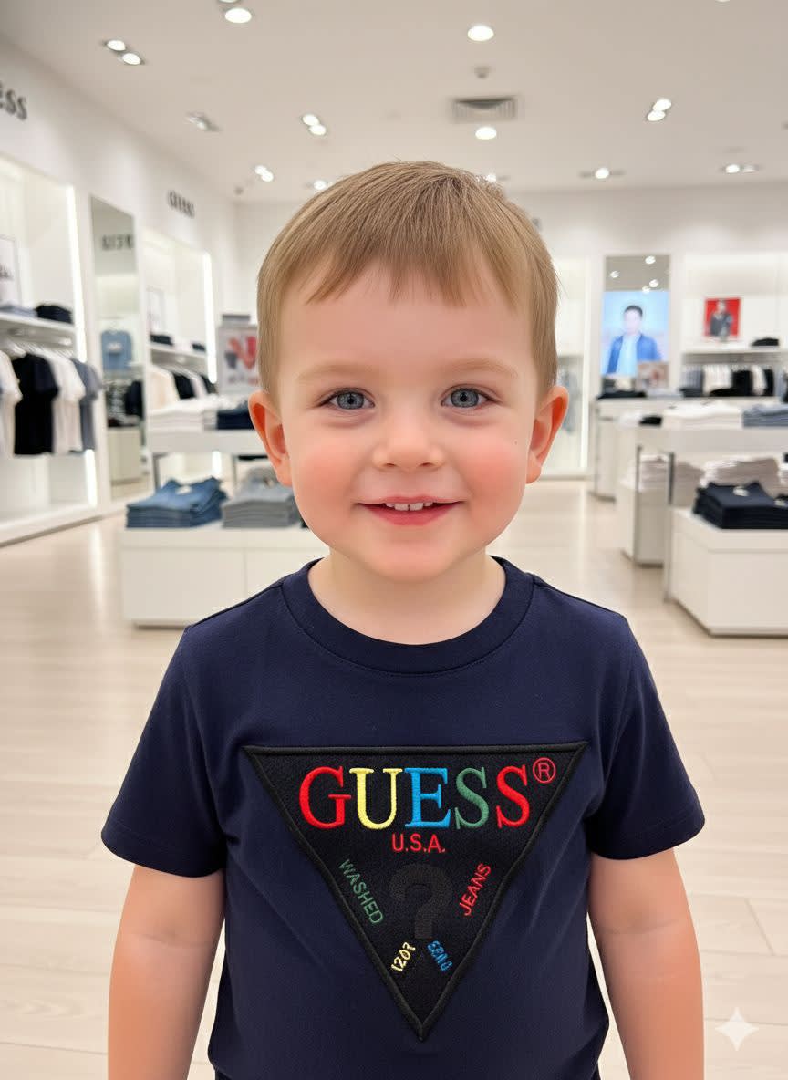Guess Blue Kids Premium Quality T-shirt-1