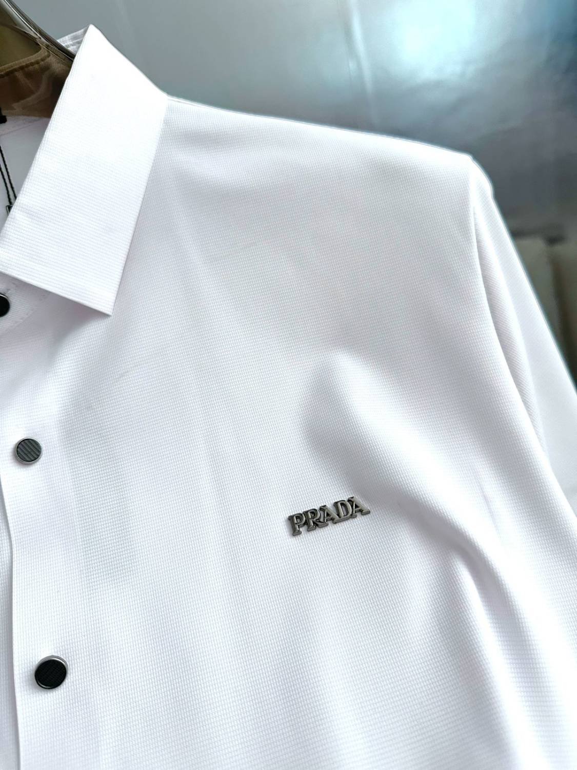 Prada White Premium Quality Short Sleeve Shirt-1