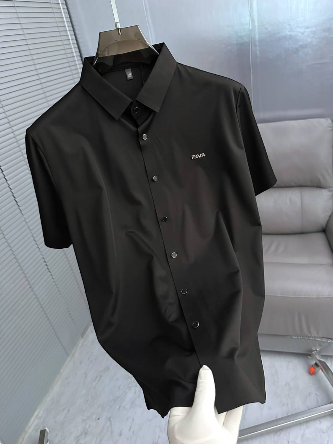 Prada Black Premium Quality Short Sleeve Shirt-2