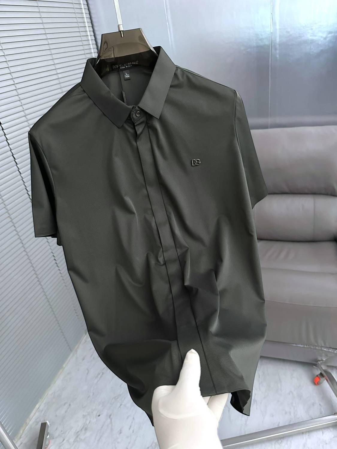 Dolce & Gabbana Dark Grey Premium Quality Short Sleeve Shirt-1