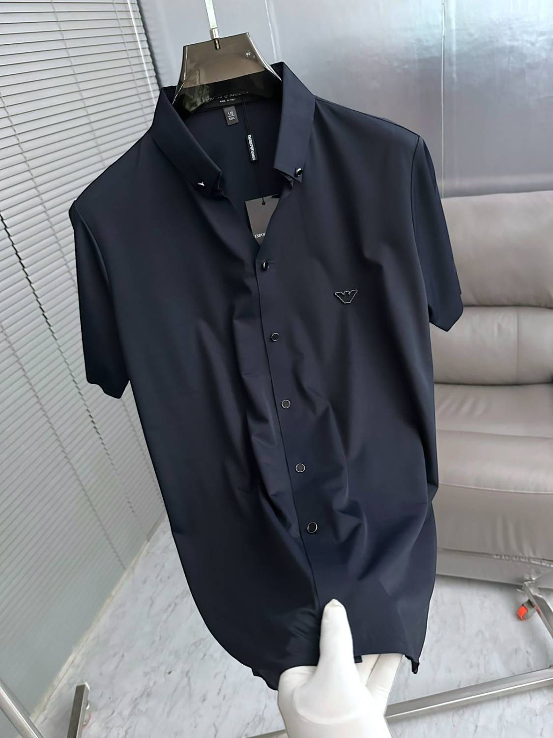 Emporio Armani Blue Premium Quality Short Sleeve Shirt-1