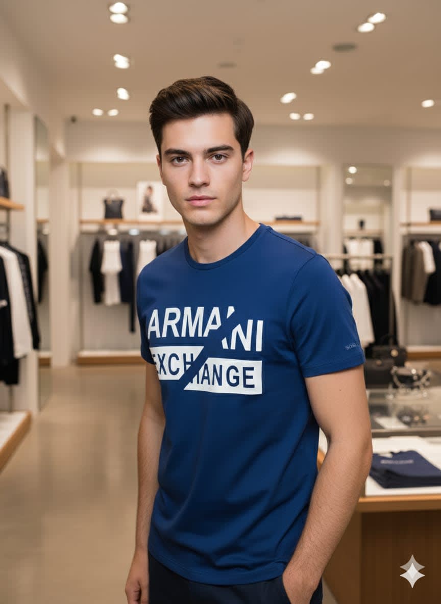Armani Exchange Blue Premium Quality T-shirt-1