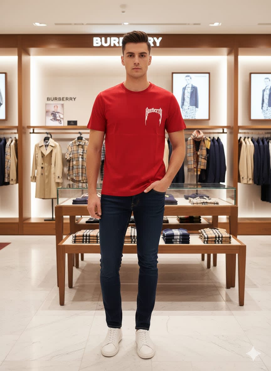 Burberry Red Premium Exclusive Polo T-shirt-0