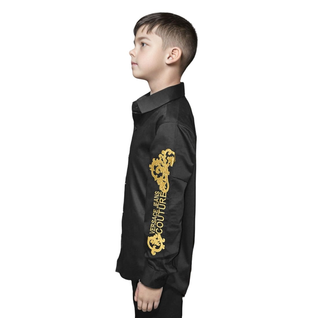 Versace Baroque-print Black Kids Shirt-2
