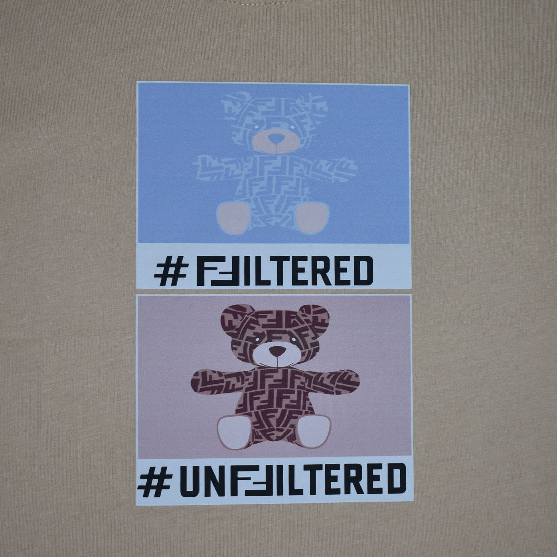 Fendi Teddy Print Brown Kids T-shirt-3