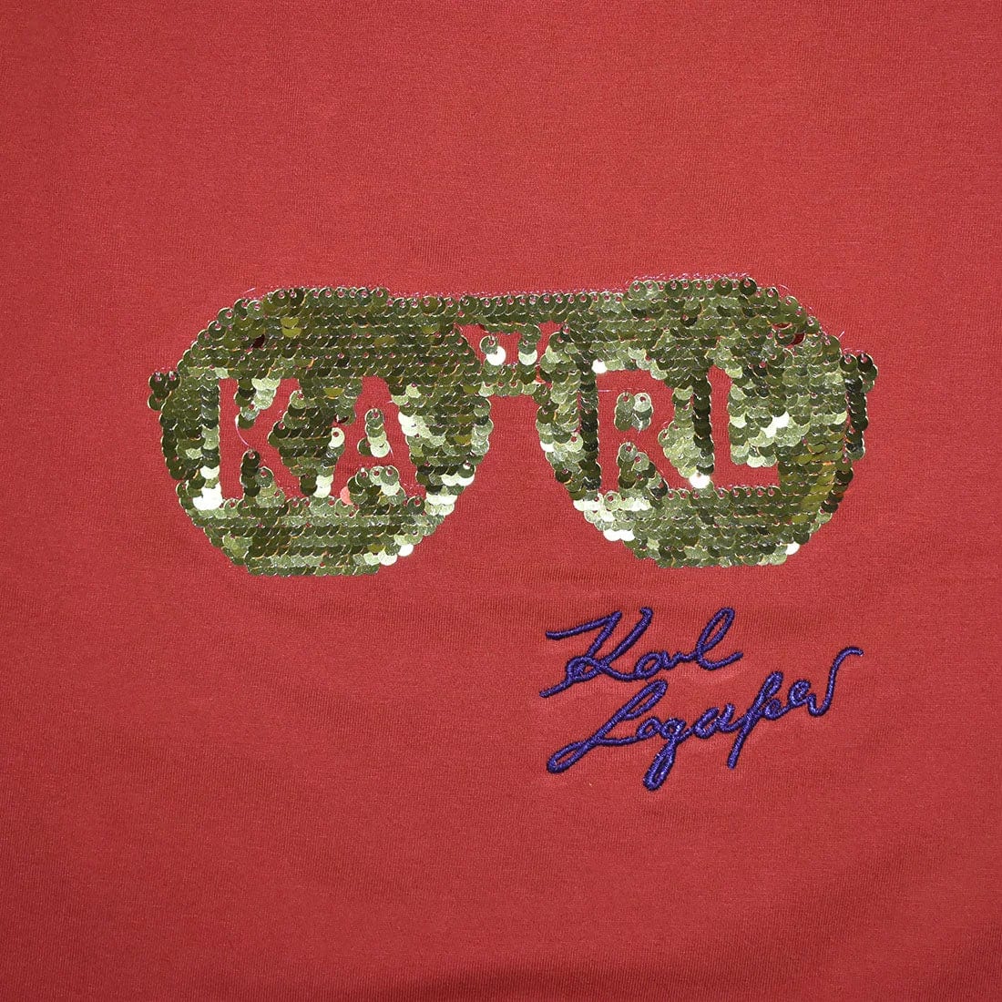 Karl Lagerfeld Red Premium Quality Women T-shirt-3