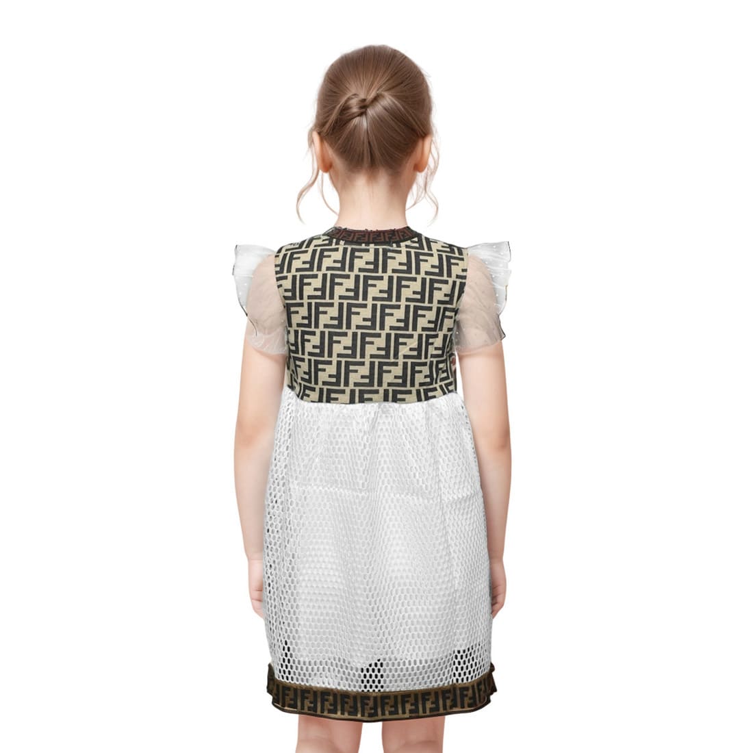 Fendi Black & Brown Premium Girls Dress-1