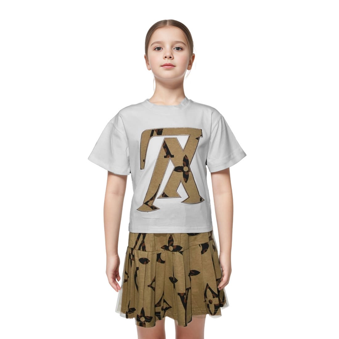 Louis Vuitton White Premium Girls Co-ord Set-0