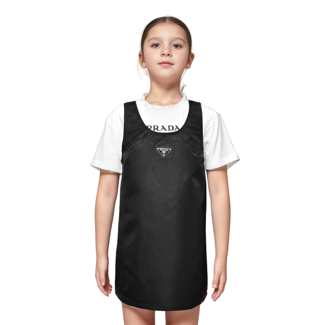 Prada Re-Nylon Detail White Premium Girls Co-ord Set-0