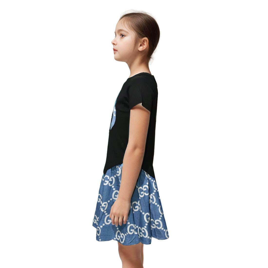 Gucci Embroidery logo Black Premium Girls Co-ord Set-2