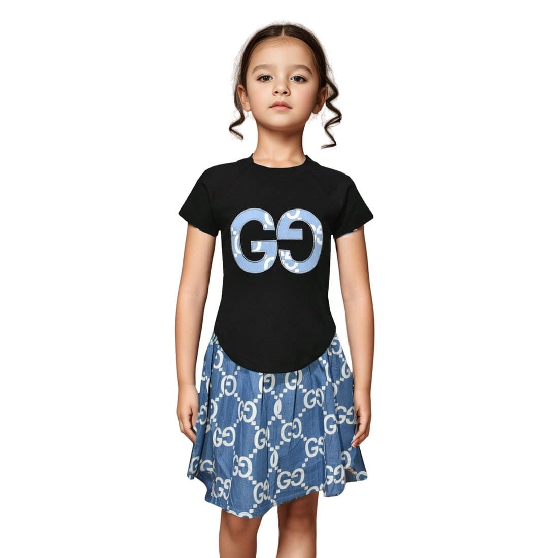 Gucci Embroidery logo Black Premium Girls Co-ord Set-0