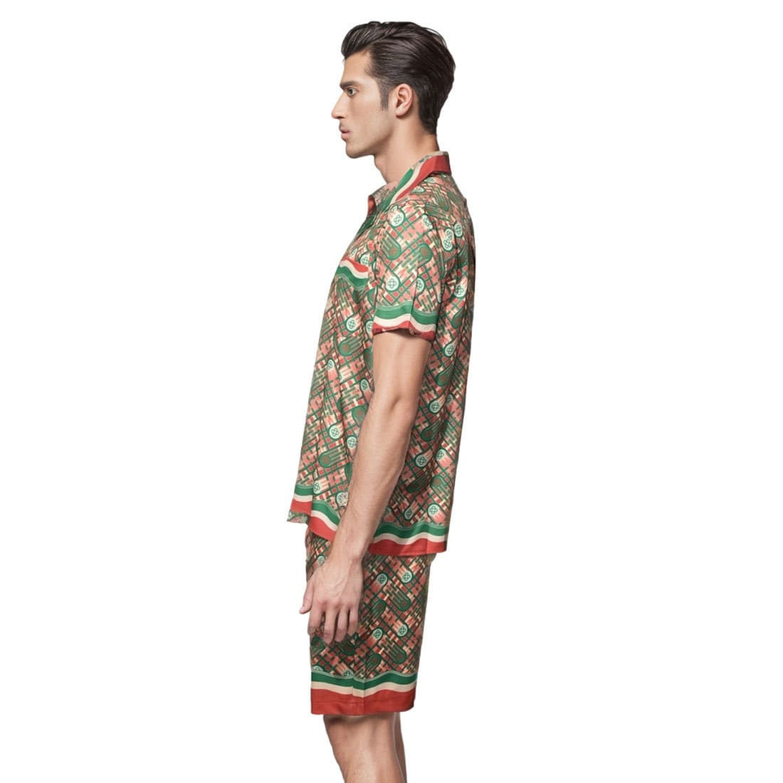 Casablanca Paris Red & Green Mens Shirt & Shorts Combo-2
