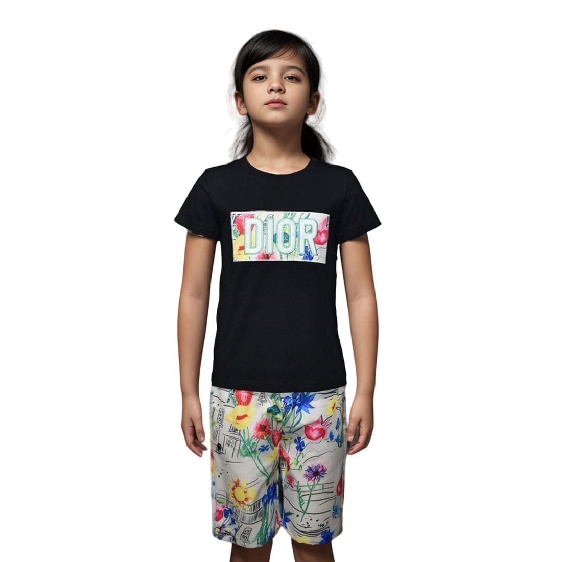 Dior Embroidered logo Black Premium Girls Co-ord Set-0