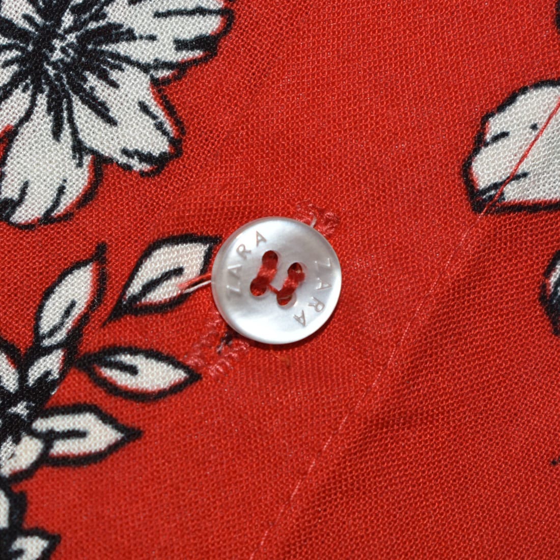 Zara Red Flower Premium Quality Shirt-3