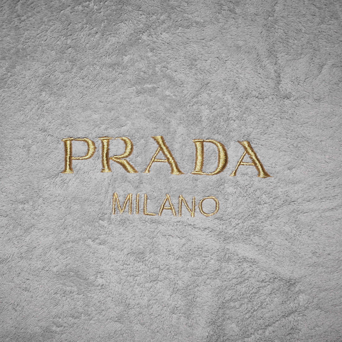 Prada Milano Embroidered Logo Grey Towel - Set of 2-3
