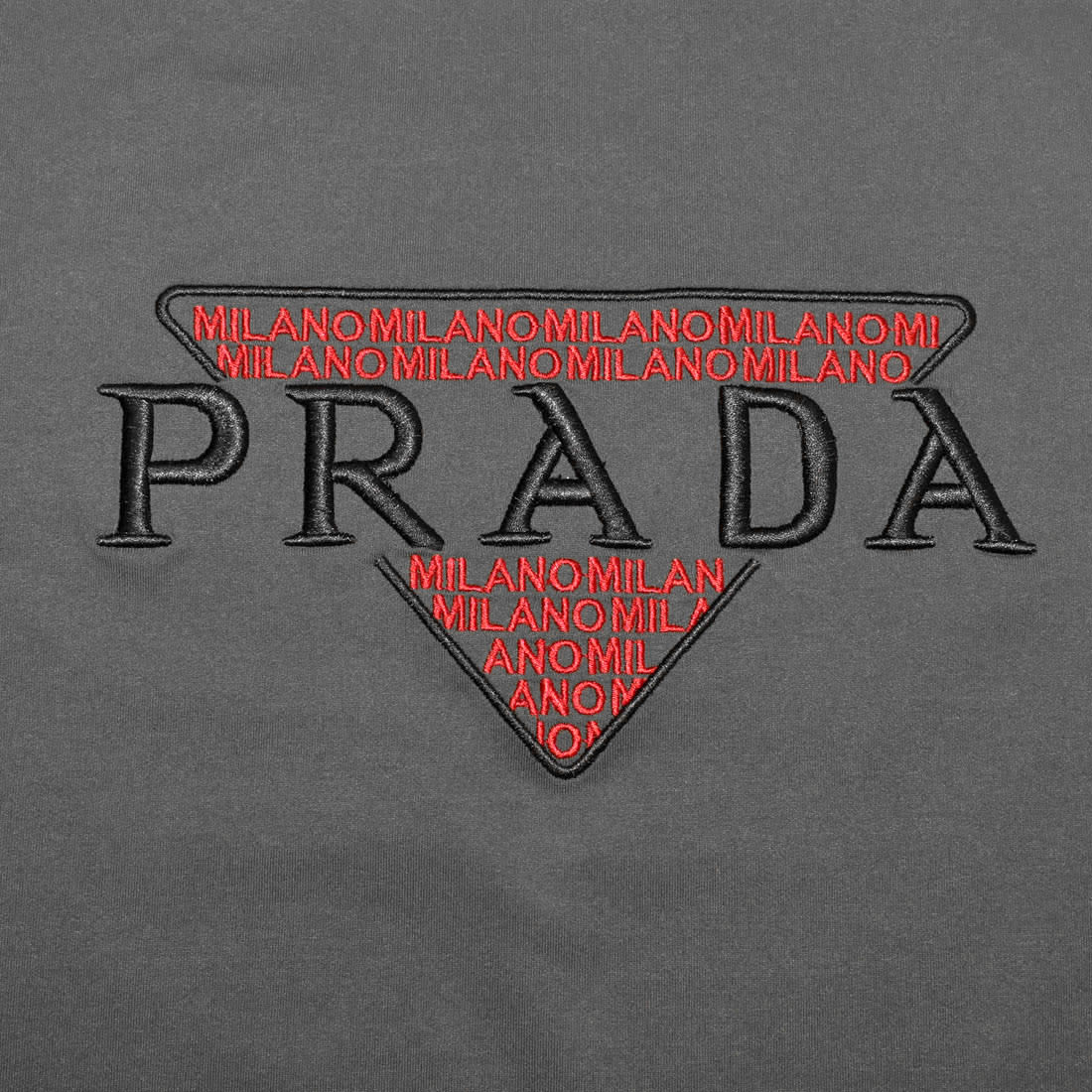Prada Embroidered Grey Premium T-shirt & Shorts Combo-4
