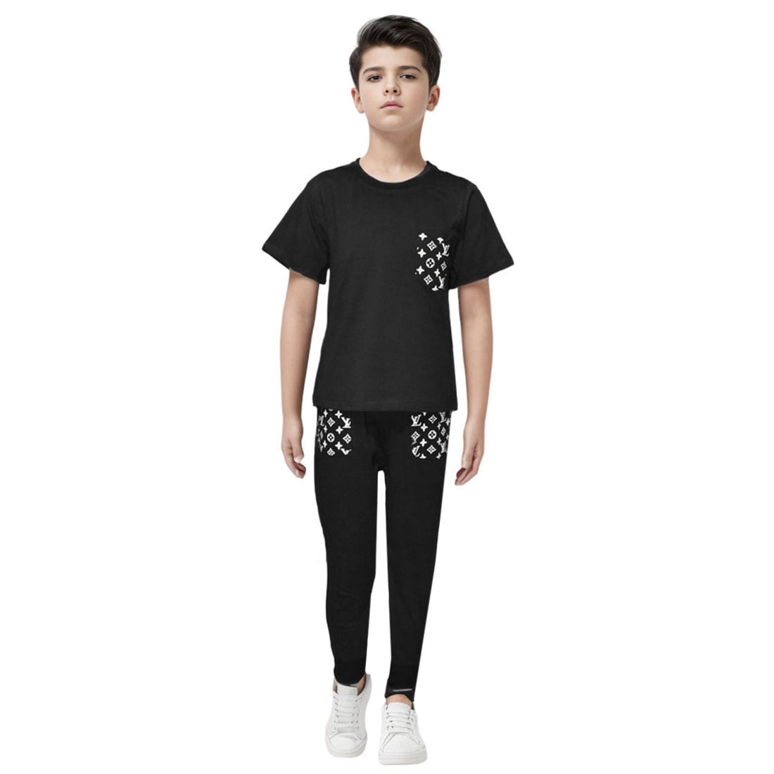Louis Vuitton Black Premium Kids Co-ord Set-0